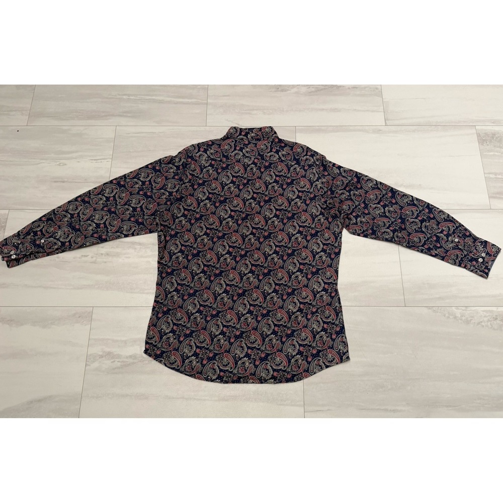 Cremieux Premium Denim Multicolor Paisley Button Down Long Sleeve Flip Cuff L - Picture 2 of 8